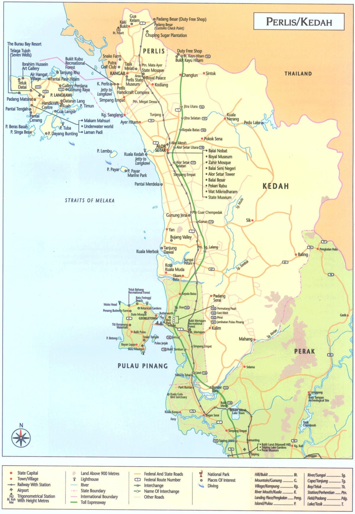 kedah, মালয়েশিয়া মানচিত্র