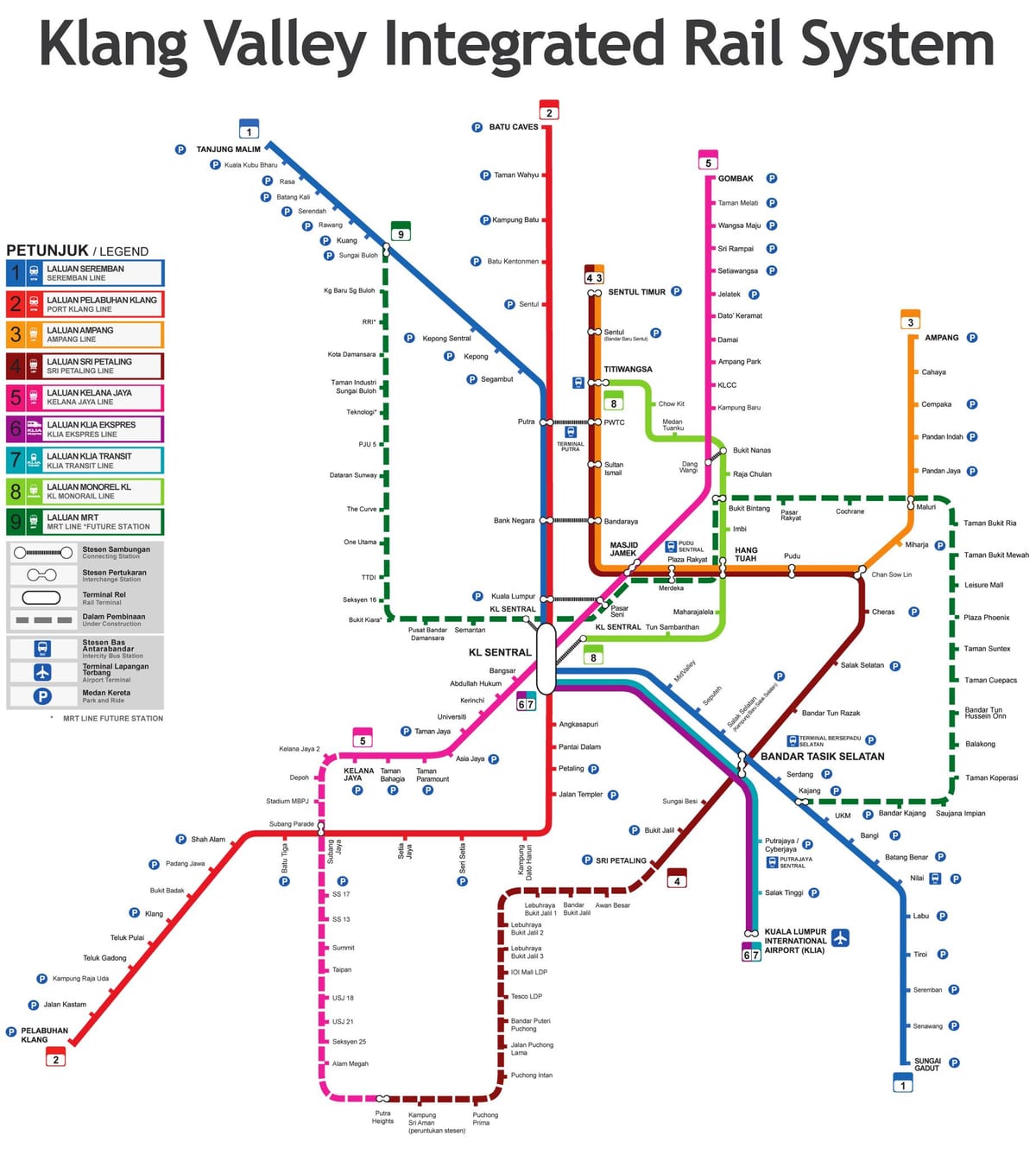 lrt লাইন মানচিত্র মালয়েশিয়া